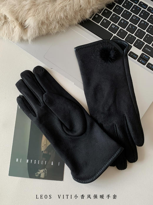 【多妈团购 （39.9元任选2双）LEOS VITI小香风麂皮绒保暖手套（任意选2件分别加入购物车下单）】冬天骑车不会冻手啦~精致女孩的御寒刚需!经典小香风设计，高级麂皮绒，内里全覆盖短绒-安嘉 商品图14