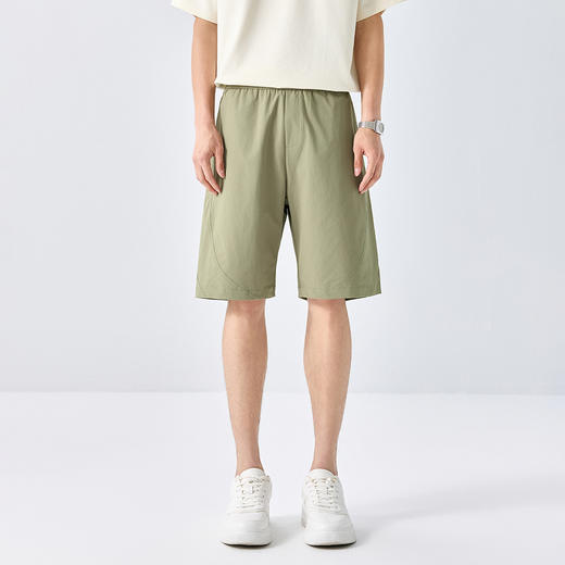 GXG男装25夏季时尚舒适松紧腰系绳运动休闲宽松百搭男式五分短裤K&C 商品图7