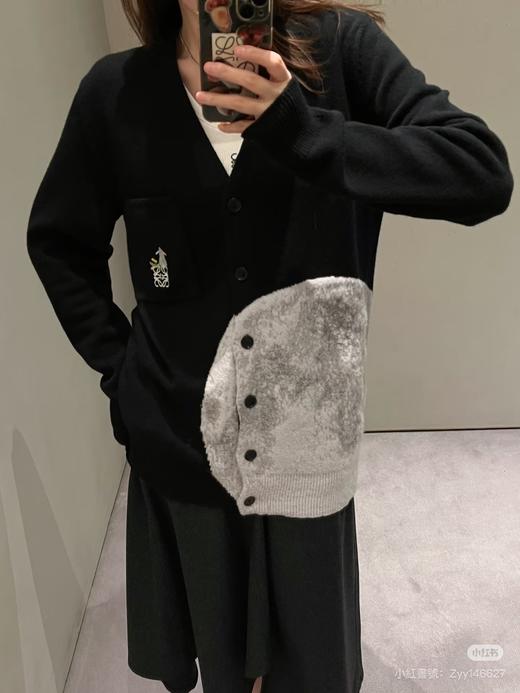 女款拼接针织开衫毛衣he014 商品图1