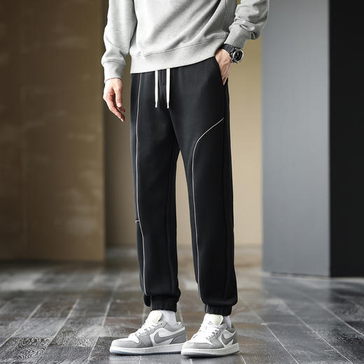 GXG男装25春季时尚侧缝拼接宽松运动风男式束脚休闲长裤K&C 商品图6