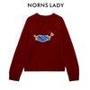 NORNS LADY诺恩 秋冬羊毛圆领慵懒风刺绣小狗百搭毛衣 H25SF80969 商品缩略图3