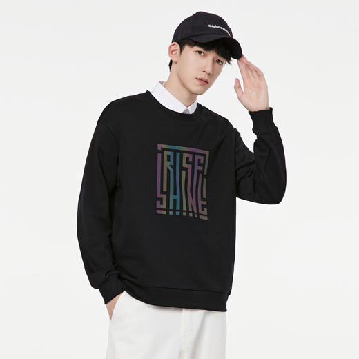 GXG男装【七彩印花】秋季时尚字母男款圆领休闲长袖卫衣K&C 商品图1