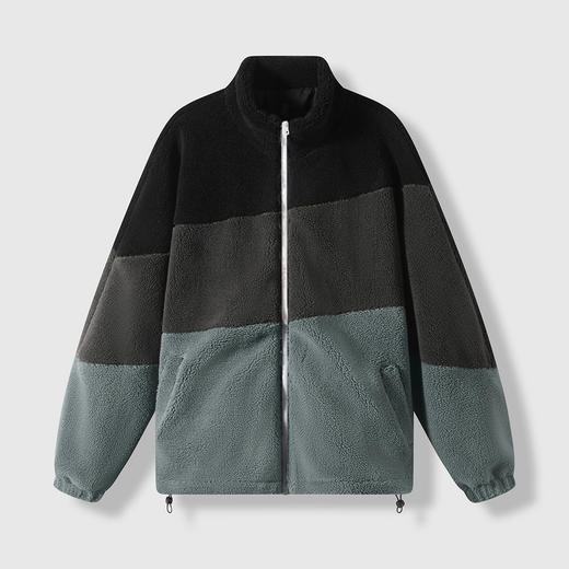GXG男装冬季时尚撞色拼接颗粒绒加厚保暖立领休闲男式夹克K&C 商品图2