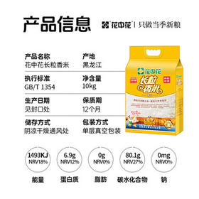 花中花 长粒香米 20斤 东北大米 黑龙江大米 一级粳米当季新米真空包装 /粮油调味 /米 /长粒香米