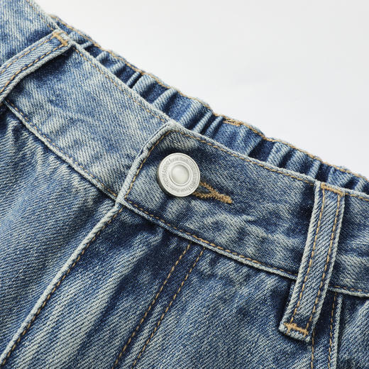 GXG男装25秋季弹力舒适半松紧腰百搭宽松日常通勤直筒男式牛仔裤K&C 商品图10