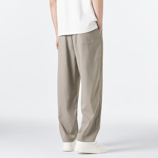 GXG男装25夏季简约百搭舒适弹力松紧腰抽绳男式直筒休闲长裤K&C 商品图2