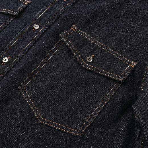 GXG男装25秋季经典水洗防掉色翻盖口袋简约翻领男式牛仔夹克外套K&C 商品图8