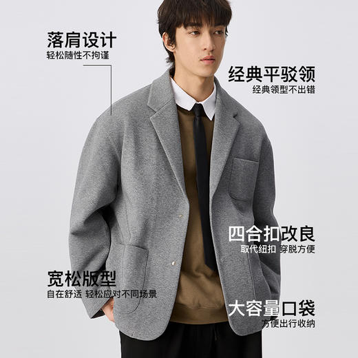 NPC潮牌大口袋【空气层】翻领休闲西服男宽松落肩NP4CTJ16 商品图2