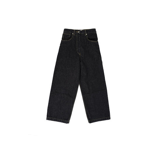 STUDIO NICHOLSON DENIM CURVED LEG PANT女装宽松廓形牛仔九分裤 商品图0