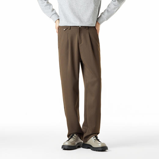GXG男装秋季日常简约百搭休闲裤柔软舒适男式商务通勤直筒长裤K&C 商品图4