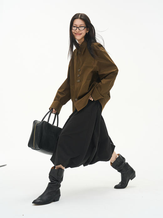 【一口价不退换 买六免一】ANTIOFF 280g斜纹工装面料双排扣撞色明线工艺外套 商品图2