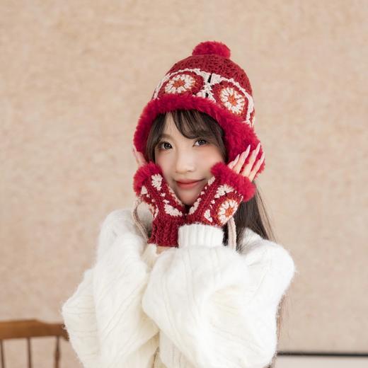 苏苏姐家拼花护耳帽套装手工diy编织钩针毛线团莫兰迪8材料包预 商品图3