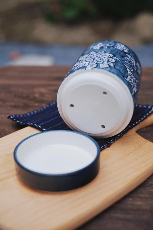 【分体式手绘青花陶瓷收纳筒】细腻手绘青花与贴心沥水设计的完美融合WD 商品图2