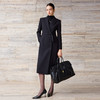 IWY/轻熟简约风黑色毛呢大衣女秋冬中长款收腰职业气质通勤外套C2571-B 商品缩略图1