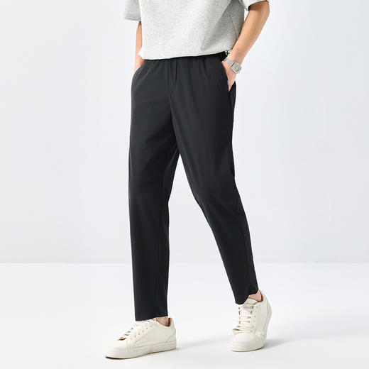 GXG男装25夏季松紧腰抽绳舒适百搭轻薄透气男式直筒休闲长裤K&C 商品图1