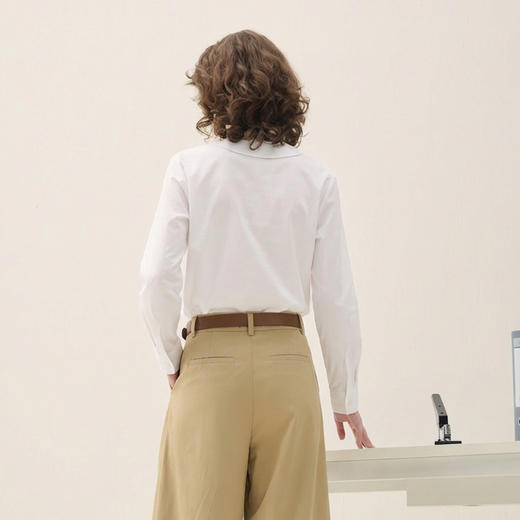 谜底白衬衫长袖2026年春季新品通勤风设计感修身衬衣女265MC5018 商品图2