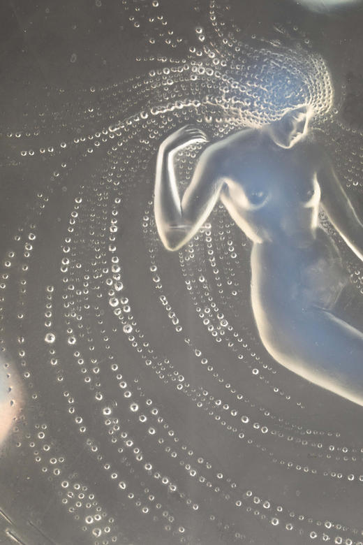 独角鹿西洋古董1920年法国顶级水晶工坊莱俪LALIQUE设计出品「SIRENE 美人鱼」主题欧泊水晶三足盘 商品图4