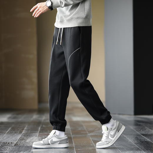 GXG男装25春季时尚侧缝拼接宽松运动风男式束脚休闲长裤K&C 商品图8