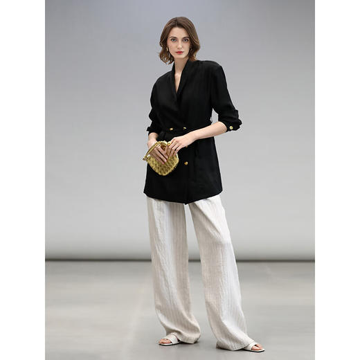 COCOBELLA静奢风商务通勤西装外套女中长款西服附腰带SC7019 商品图2