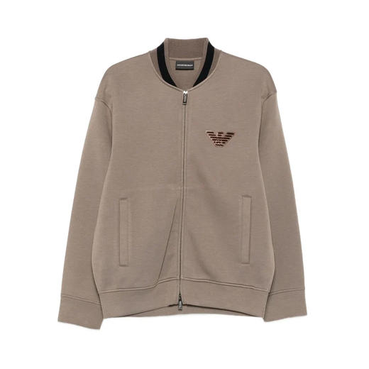 EMPORIO ARMANI 阿玛尼 男士鹰形徽标贴片双面针织拉链卫衣 棕色 EM002877 AF17545 U6189 商品图0