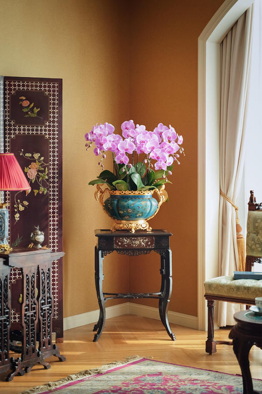 独角鹿西洋古董19世纪末法国出品飞龙卷叶造型铜鎏金精雕镶嵌东方花鸟主题铜胎掐丝珐琅花盆套 商品图0