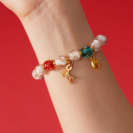 马年团团金箔琉璃手串 商品图5