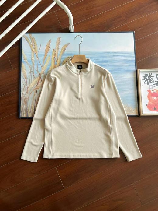 D121528秋冬新品户外新款男款弹力运动户外休闲中厚半高拉链长袖底衫 商品图8