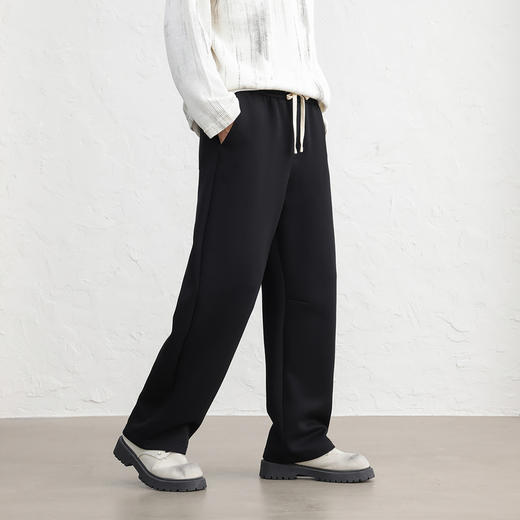 GXG男装25秋季时尚松紧腰系绳宽松休闲运动裤男式直筒休闲长裤K&C 商品图3