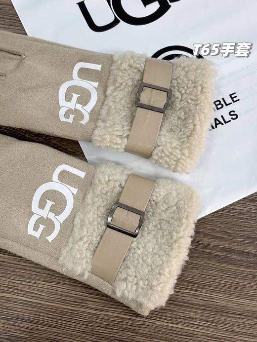 D121520加绒加厚款女士冬季麂皮+羊羔绒触屏手套 商品图12