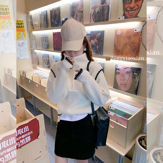 <曾小咸推荐>3.4现货秒杀 ！微信超特价！2色半拉链套头毛衣 日常139.99 立减50 秒杀89.99！！开叉休闲裤 秒杀89.99/件！！ 商品图8