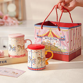 摩登主妇旋转木马陶瓷马克杯少女心礼盒套装生日礼物伴手礼咖啡杯