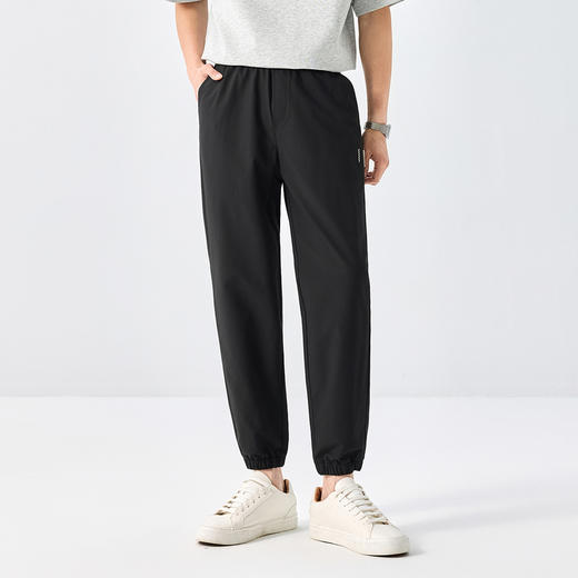 GXG男装25夏季时尚撞色抽绳舒适松紧腰简约百搭男式束脚长裤K&C 商品图1