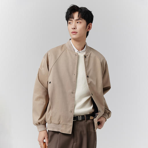GXG男装【结构分割】25春季时尚潮流运动休闲棒球领男式短款夹克K&C 商品图1