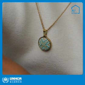 心艺手作：湖水青“努苏姆”项链 Moonshell Gold Nuusum Necklace in Teal