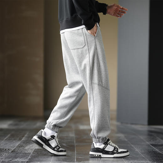 GXG男装25春季时尚潮流拼接设计户外运动百搭男式休闲束脚裤K&C 商品图9