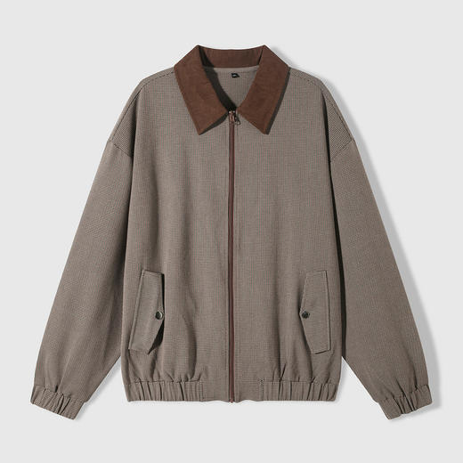 GXG男装25秋季经典千鸟格纹撞色复古休闲商务通勤男式翻领夹克K&C 商品图4