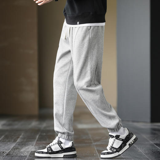 GXG男装25春季时尚线条感显高显瘦运动宽松男式休闲束脚长裤K&C 商品图3