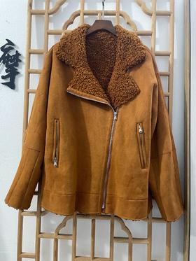 「断码清仓」优质复合仿羊羔毛皮毛一体大衣颗粒羊剪绒外套 L码 ZFYY229