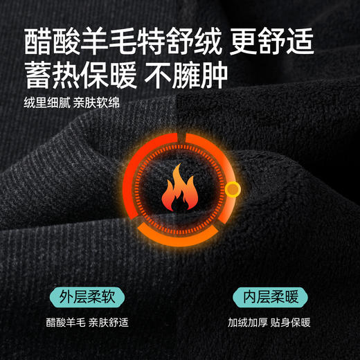 【厚绒-醋酸羊毛裤】逸阳冬新品加绒高腰宽松显瘦休闲糯米运动裤1529 商品图2