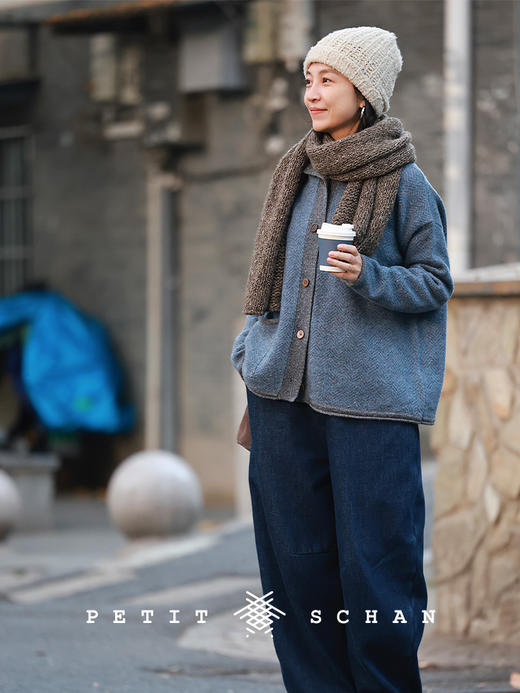 PETIT SCHAN小闪 CLO#998 Daybreak 将明未明 绵羊毛彩点提花针织开衫外套 商品图2