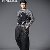 PINLI品立2025秋季新款男士宽松圆领印花加绒加厚套头卫衣上衣潮B253109096 商品缩略图1