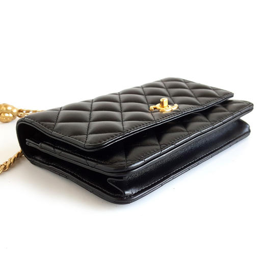 【全新】CHANEL香奈儿AP3297 B10716 94305 25P黑金羊皮山茶花金球调节扣woc链条包单肩包女士121225NJS05 商品图7