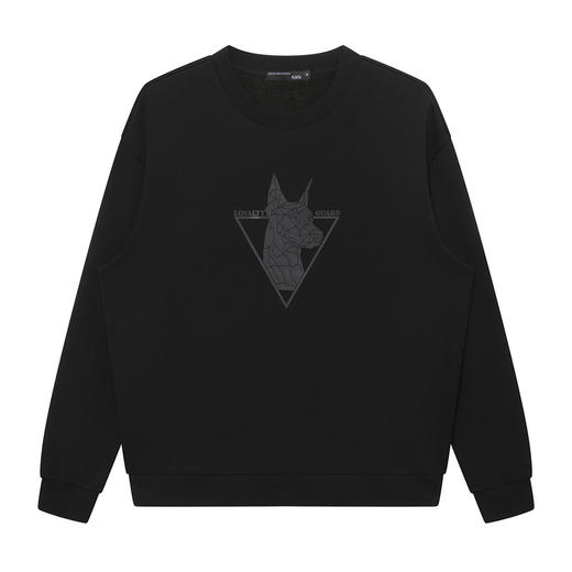 GXG男装秋季冬季卡通动物印花男士百搭圆领加绒卫衣K&C 商品图3