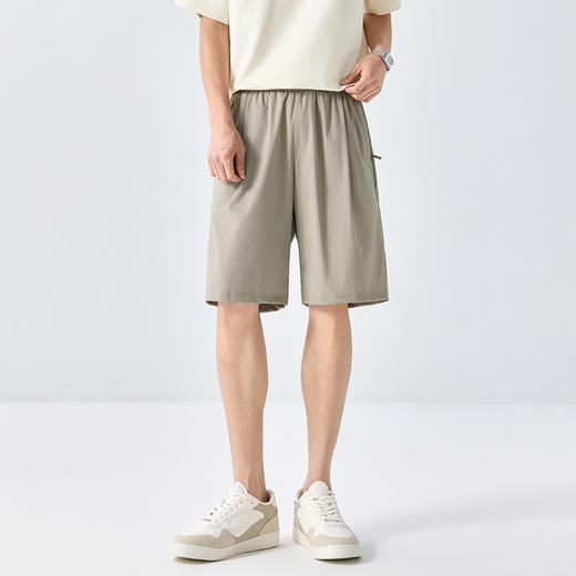GXG男装25夏季时尚隐形拉链五分运动裤宽松直筒男式休闲短裤K&C 商品图8