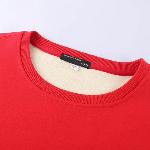 GXG男装冬季新年款国潮风男女同款百搭印花圆领加绒卫衣K&C 商品图6