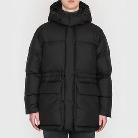 EMPORIO ARMANI 阿玛尼 男士徽标贴片绗缝连帽羽绒服 黑色 EM003419 AF18231 UC001