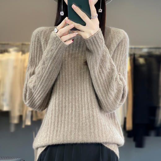 【清河羊毛羊绒专场】鹿展Z011 女士半高领羊毛衫 商品图5