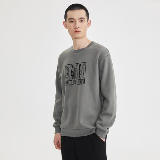 GXG男装冬季潮流时尚图案印花男士加绒保暖圆领卫衣K&C 商品图5