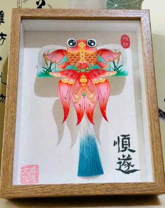 菖蒲红鱼相框风筝流苏款古风装饰创意礼品 商品图1