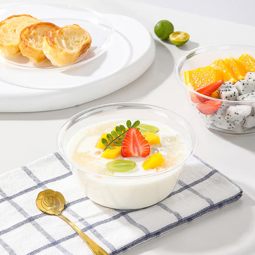 美丽雅晶透碗水晶航空碗一次性加厚圆形餐碗 商品图3